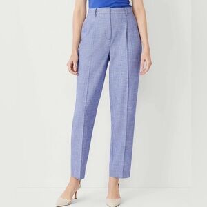 Ann Taylor Lavender-Blue Plaid Tailored Trousers